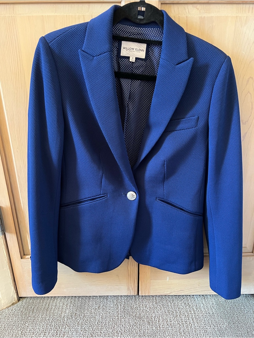 Willow Glenn by Andrew Marc Royal Blue Single-Button Women's Blazer like new